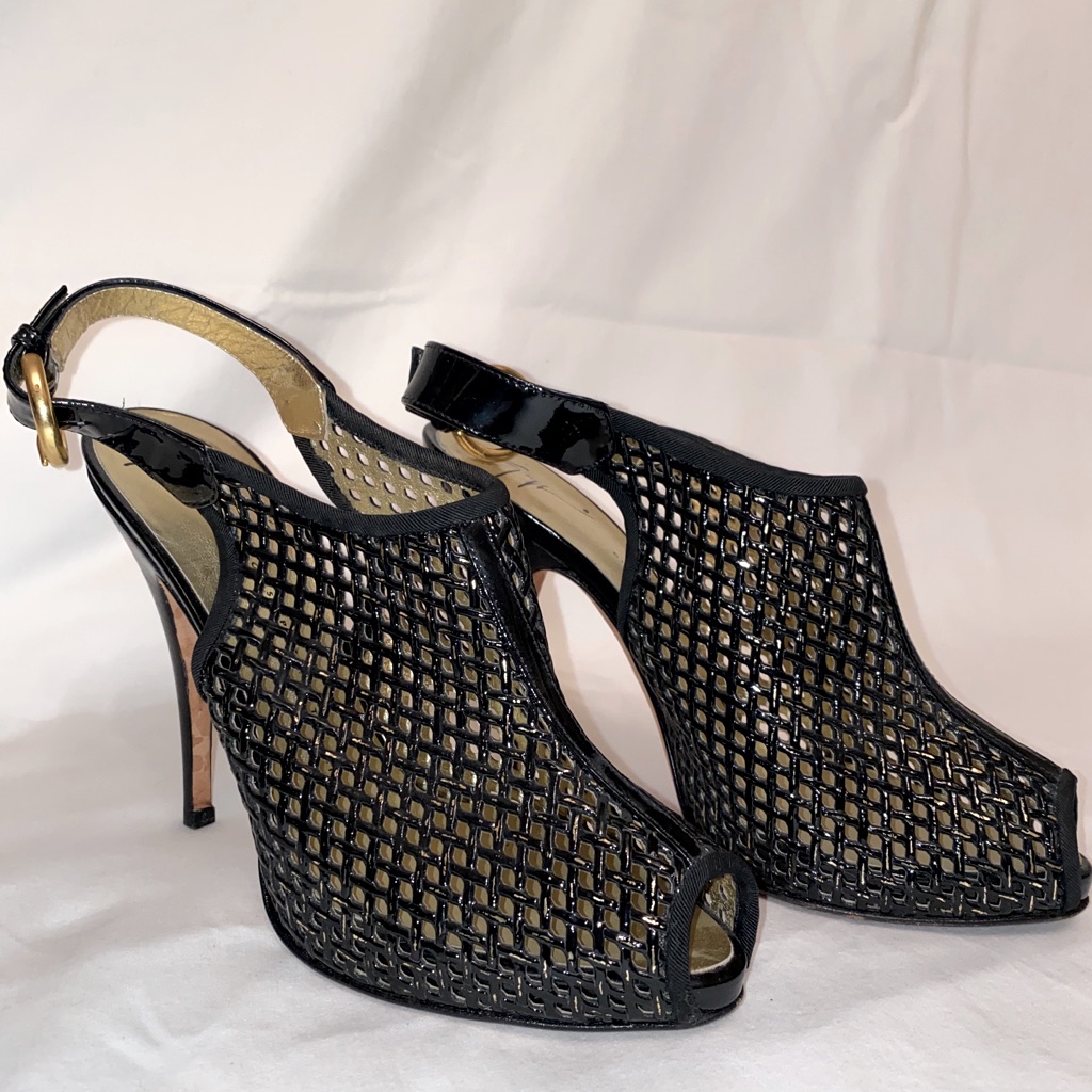 Giuseppe Zanotti Black Woven Heels Giuseppe Zanotti Black Woven Heels